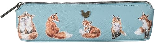 Wrendale Designs Kosmetiktasche Fuchs, blau, Small Brush Bag/Pencil Case - Fox, Antik-Optik von Wrendale Designs