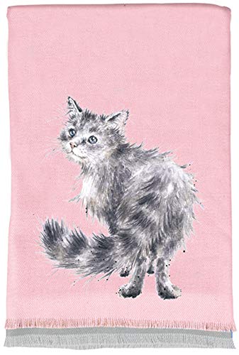 Wrendale Designs – Winterschal, Rosa – Katze, Einheitsgröße von Wrendale Designs