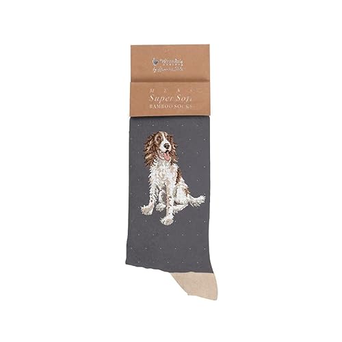 Wrendale Designs by Hannah Dale Willow' Spaniel Herren Socken, grau, 41-45 EU, grau (gris chiné 14) von Wrendale Designs