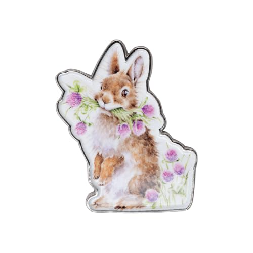 Wrendale Designs Anstecknadel, Motiv: Kopf mit Kleeblattabsätzen, Matt versilberte Zinklegierung von Wrendale Designs