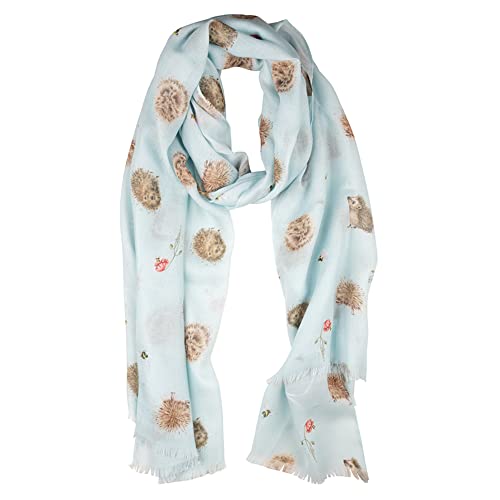 Wrendale Designs von Hannah Dale, Schal, 70 x 190 cm, Blau - Igel, 70cm x 190cm von Wrendale Designs