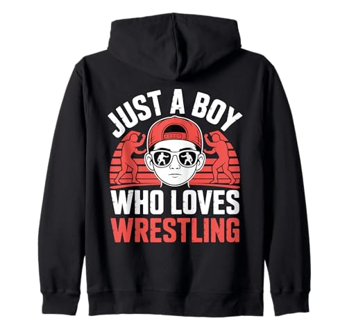 Nur EIN Junge, der Wrestling liebt, Unterhaltung, Kinder Kapuzenjacke Nur EIN Junge, der Wrestling liebt, Unterhaltung, Kinder Kapuzenjacke von Wrestling Fan Gift For Boys And Kids Love Wrestle
