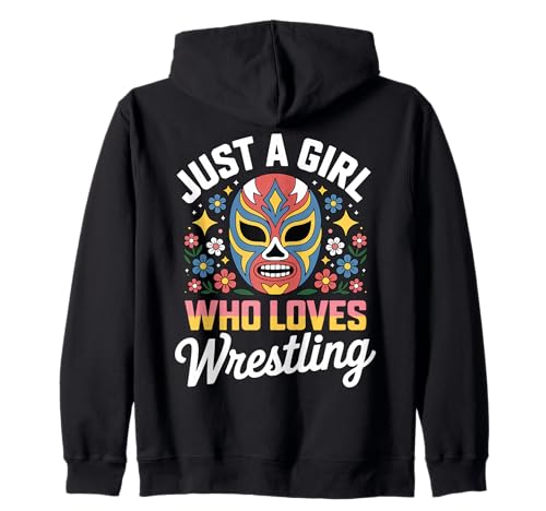 Nur EIN Mädchen, das Wrestling-Wrestler Lucha Floral liebt Kapuzenjacke Nur EIN Mädchen, das Wrestling-Wrestler Lucha Floral liebt Kapuzenjacke von Wrestling Fan Gift For Girls And Kids Love Wrestle