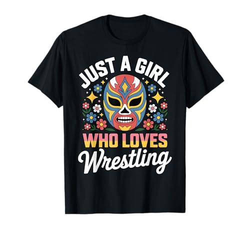 Nur EIN Mädchen, das Wrestling-Wrestler Lucha Floral liebt T-Shirt Nur EIN Mädchen, das Wrestling-Wrestler Lucha Floral liebt T-Shirt von Wrestling Fan Gift For Girls And Kids Love Wrestle