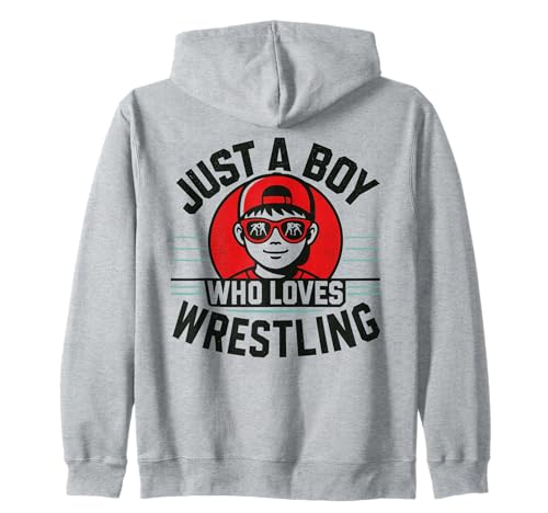 Just A Boy Who Loves Wrestling | Jungen & Kinder | Wrestler Kapuzenjacke Just A Boy Who Loves Wrestling | Jungen & Kinder | Wrestler Kapuzenjacke von Wrestling Lover & Fan Gifts for Boys & Kids V8Z