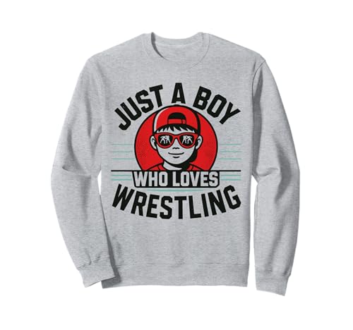 Just A Boy Who Loves Wrestling | Jungen & Kinder | Wrestler Sweatshirt Just A Boy Who Loves Wrestling | Jungen & Kinder | Wrestler Sweatshirt von Wrestling Lover & Fan Gifts for Boys & Kids V8Z