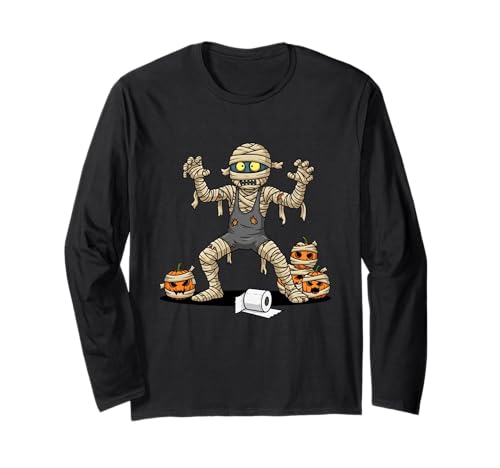 Lustiges Wrestling Mumie Kürbis Halloween Kinder Herren Damen Langarmshirt von Wrestling Lovers Cute Halloween Outfits Boy Girl