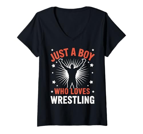 Damen Wrestling Nur EIN Junge, der Wrestling liebt T-Shirt mit V-Ausschnitt Damen Wrestling Nur EIN Junge, der Wrestling liebt T-Shirt mit V-Ausschnitt von Wrestling Wrestler