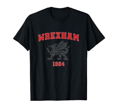 Wrexham Fußball T-Shirt für Jungen, Schwarz, Kurzarm, Klassische Passform, S (Klein, EU 16-17.5) von Wrexham Fußball