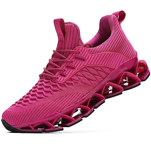 Wrezatro Damen Slip on Walking Laufschuhe Blade Tennis Casual Fashion Sneakers Komfort rutschfeste Arbeit Sport Athletic Trainer, hellviolett, 38 EU von Wrezatro