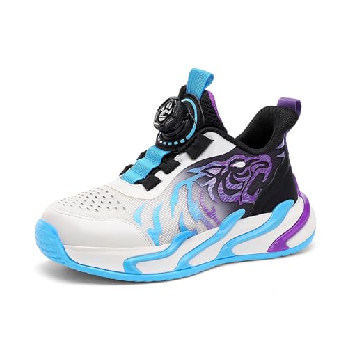 WirSSGut Kinder Sneaker Jungen Laufen Schuhe Mädchen Turnschuhe Bequem Leichte Atmungsaktiv Anti-Rutsch Drachen Tiger Muster Kinderschuhe EU29-39 von WirSSGut