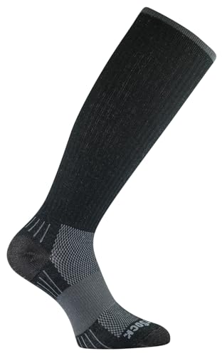 Wrightsock Profi Socke, optimal für Ski- oder Militärstiefel, Modell Escape otc in Schwarz, Anti-Blasen-System, doppel-lagig, extra lang, Gr. L von Wrightsock