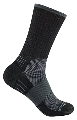 Wrightsock Profi Sportsocke, Wandersocke in schwarz, Modell Escape, Anti-Blasen-System, doppel-lagig, Crew lang, Gr. XL von Wrightsock