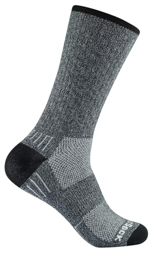 Wrightsock Wandersocke Dicke Ausführung -anti-blasen-system- lange Socke grau schwarz, Gr. L von Wrightsock