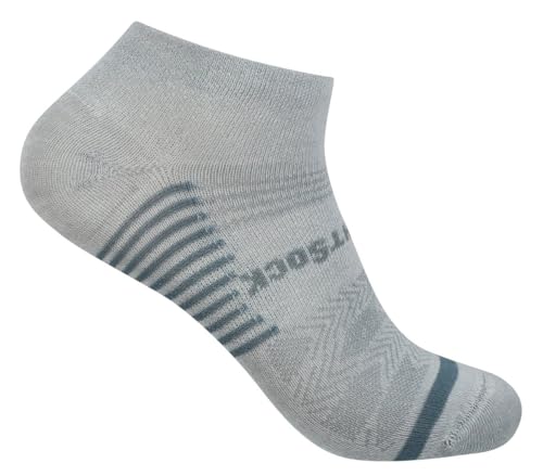 Wrightsock - 1 Paar Herren/Damen Profi Sportsocke, Laufsocke, Sneakers Modell Coolmesh II in hellgrau, Anti-Blasen-System, doppel-lagig, Low Cut (bis Fußknöchel), Gr. M von Wrightsock