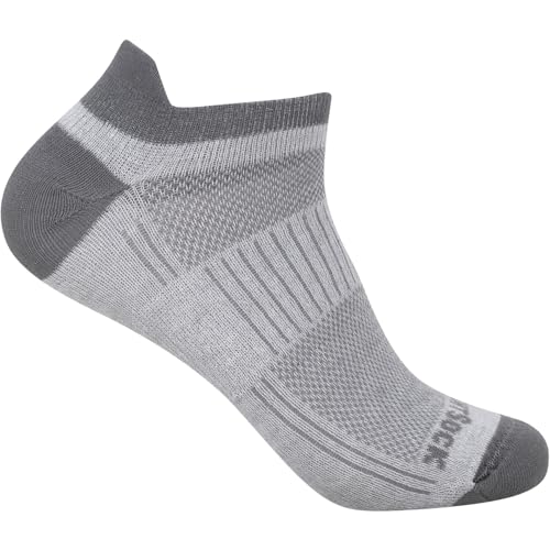 Wrightsock - 1 Paar Herren/Damen Profi Sportsocke, Laufsocke, Sneakers Modell Coolmesh II in titaniumgrau, Anti-Blasen-System, doppel-lagig, Low Tab kurz, Gr. M von Wrightsock