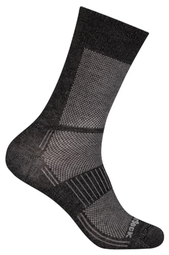 Wrightsock - 1 Paar Herren/Damen Profi Sportsocke, Laufsocke Modell Coolmesh II in black marl, Anti-Blasen-System, doppellagig, Crew (wadenhoch), Gr. L von Wrightsock