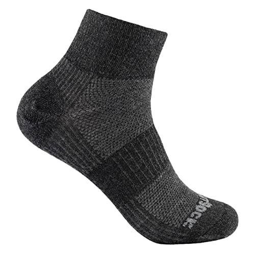 Wrightsock 875 - Coolmesh II Merino Quarter 03 Grey/Black M von Wrightsock