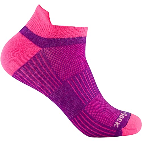 Wrightsock Coolmesh II Low Tab Socke, Plum-pink, M von Wrightsock