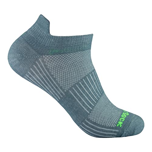 Wrightsock Coolmesh II Low Tab Socke, Steel Grey, M von Wrightsock