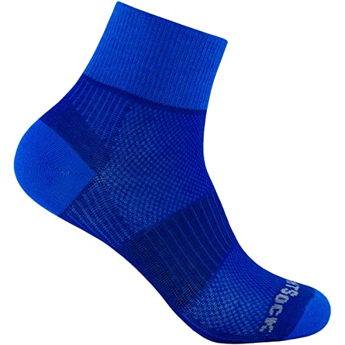 Wrightsock Coolmesh II Quarter Socke, royal-Blue von Wrightsock