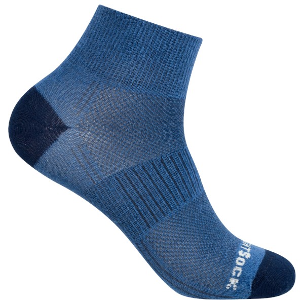 Wrightsock - Coolmesh II Quarter - Wandersocken Gr M blau von Wrightsock