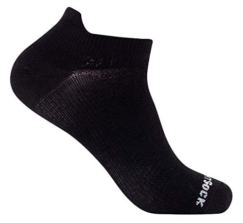 Wrightsock Damen Profi Sportsocke Sneakers Modell Coolmesh II Women in schwarz, Anti-Blasen-System, doppel-lagig, Low Tab kurz - Gr. L von Wrightsock