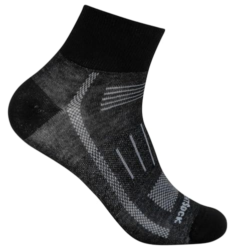 Wrightsock Endurance Profi Sportsocke quarter -anti-blasen-system- in schwarz-ash - Socken Größe L von Wrightsock