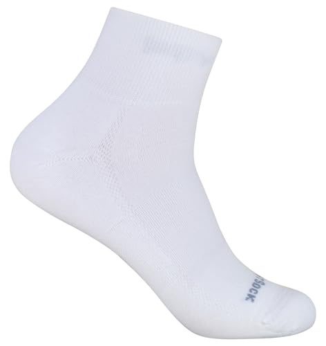 Wrightsock Endurance Profi Sportsocke quarter -anti-blasen-system- in weiss-grau - Socken Größe L von Wrightsock