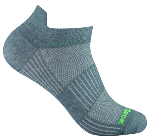 Wrightsock Profi Sportsocke, Laufsocke, Sneakers Modell Coolmesh II in grau, Anti-Blasen-System, doppel-lagig, Low Tab kurz, Gr. L von Wrightsock