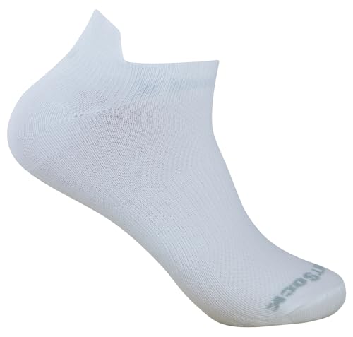 Wrightsock Profi Sportsocke, Laufsocke, Sneakers Modell Coolmesh II in weiß, Anti-Blasen-System, doppel-lagig, Low Tab kurz, Gr. L von Wrightsock