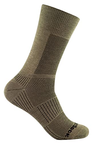 Wrightsock Profi Sportsocke, Laufsocke Modell Coolmesh II, Anti-Blasen-System, doppellagig, Crew lang (42-45, Braun) von Wrightsock