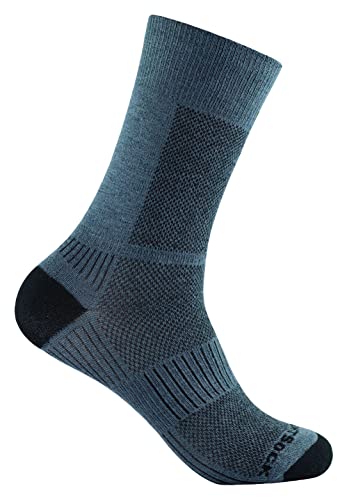 Wrightsock Profi Sportsocke, Laufsocke Modell Coolmesh II in Grau, Anti-Blasen-System, doppellagig, Crew lang, Gr. S von Wrightsock