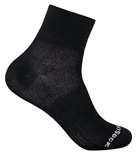 Wrightsock - Profi Sportsocke, Laufsocke Modell Coolmesh II in schwarz, Anti-Blasen-System, doppellagig, Quarter mittellang, Gr. XL von Wrightsock