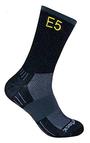 Wrightsock Profi Sportsocke, Wandersocke in schwarz, Anti-Blasen-System, doppel-lagig, Crew (wadenhoch), Fernwanderweg E5-Edition, Gr. S von Wrightsock
