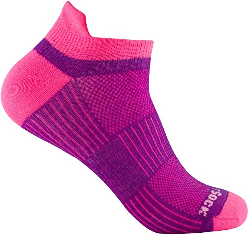 Wrightsock Profi Sportsocke Sneakers Low Tab - anti-blasen - Farbe pink plum, Gr. S von Wrightsock