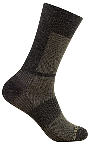 Wrightsock Profi Sportsocke in timber, Anti-Blasen-System, doppel-lagig, Merino Wolle, Crew (wadenhoch), Gr. L von Wrightsock