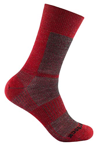 Wrightsock Sportsocke rotgrau lang CREW Coolmesh II Merino Wolle -anti-blasen Gr. L von Wrightsock