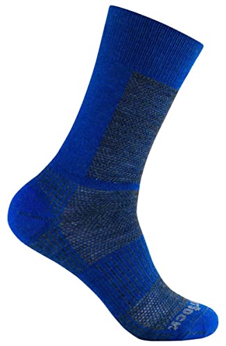 Wrightsock Sportsocke royalblau lang CREW Coolmesh II Merino Wolle -anti-blasen Gr. L von Wrightsock