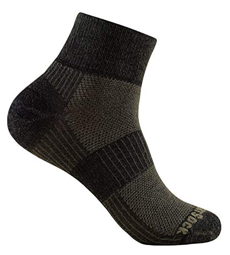 Wrightsock Sportsocke timber mittellang Quarter Coolmesh II Merino Wolle -anti-blasen Gr. L von Wrightsock