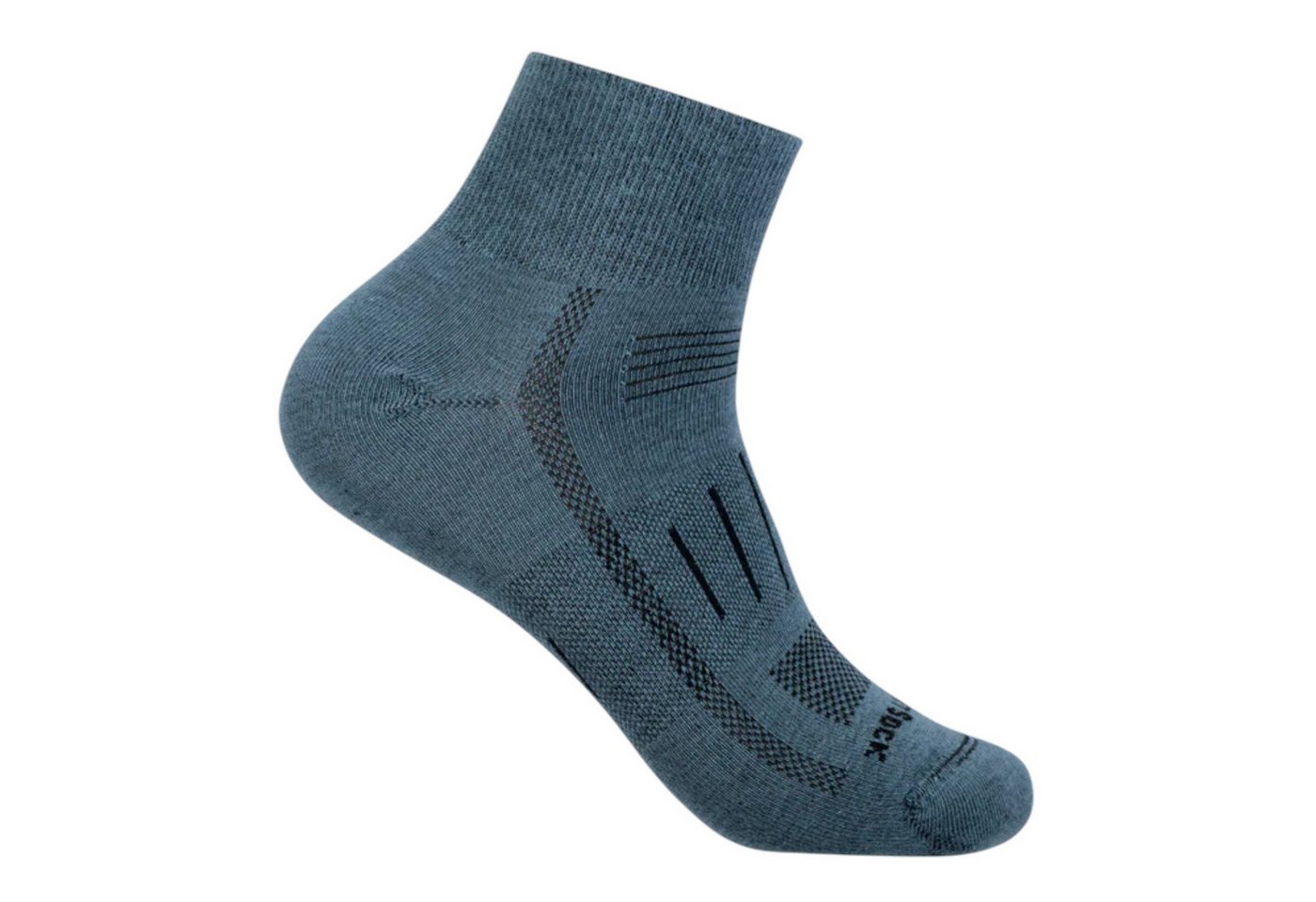 Wrightsock Sportsocken Quarter Endurance (knöchelhoch, Anti-Blasen-Socke) grau - 1 Paar von Wrightsock