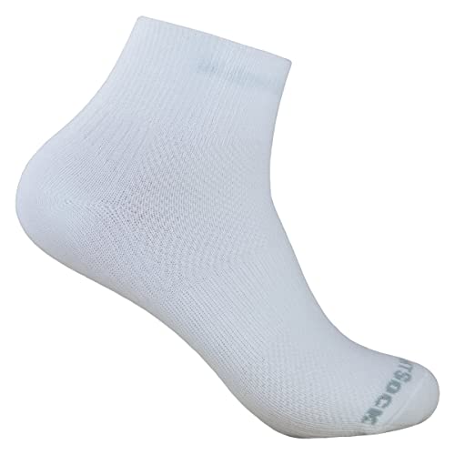 Wrightsock Unisex Blister Free Socken, Coolmesh II, Quarter, Weiss/opulenter Garten, Large von Wrightsock