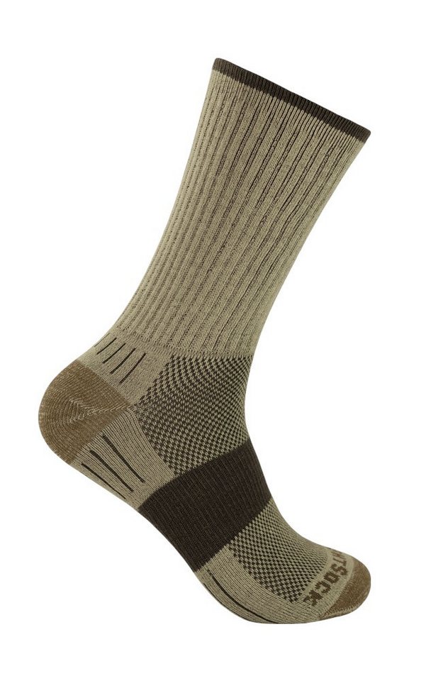 Wrightsock Wandersocken Crew Escape (extra Frottee-Polsterung, mitteldick) braun/khakigrün von Wrightsock