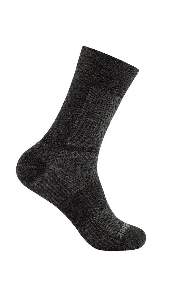 Wrightsock Wandersocken Crew Merino Coolmesh II (dünn, Merinowolle) grau/schwarz - 1 Paar von Wrightsock