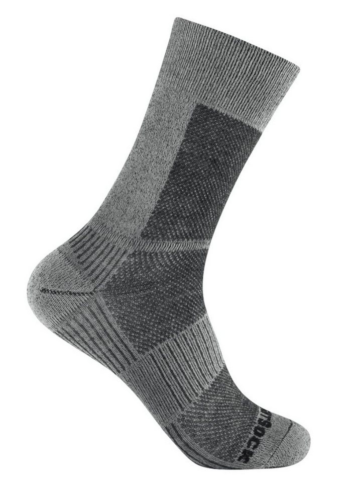 Wrightsock Wandersocken Crew Merino Coolmesh II (dünn, Merinowolle) grau - 1 Paar von Wrightsock