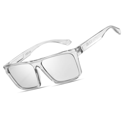 Wrimen Polarisierte-Sonnenbrille-Herren-Damen-Sonnenbrille-Unisex Sonnenbrillen Klassische Retro UV400 Schutz Rechteckig Sonnen Brille Autofahren Reise Camping von Wrimen