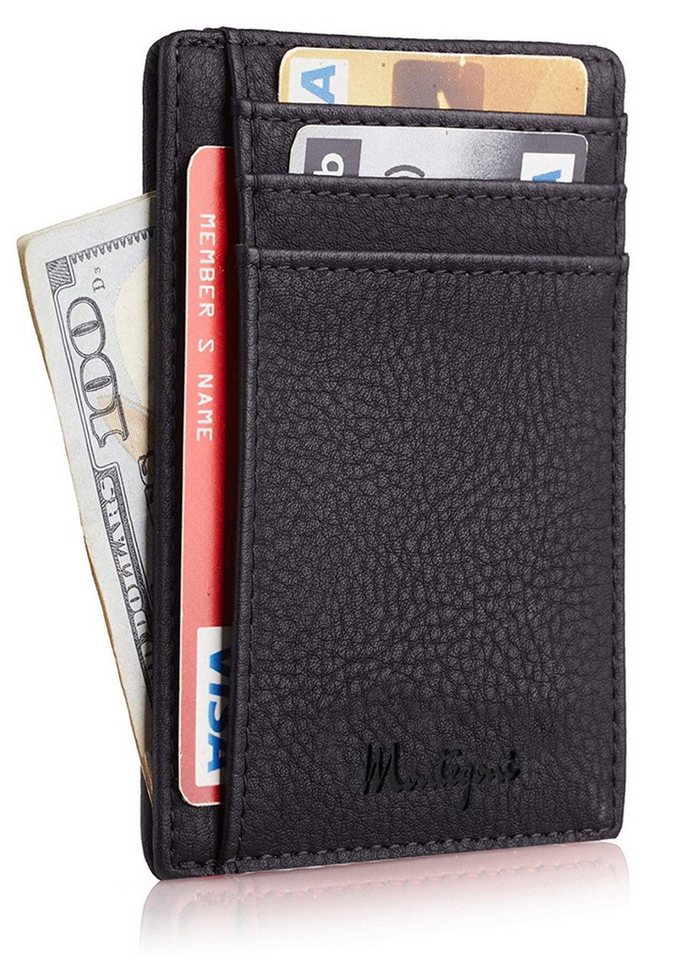 Wrischan Kartenetui 100% Echtleder Kartenetui SEHR Slim und FLACH Kreditkartenetui (Slim Wallet), Kartenhalter für bis zu 12 Kreditkarten, Brieftasche, Mini Geldbörse von Wrischan