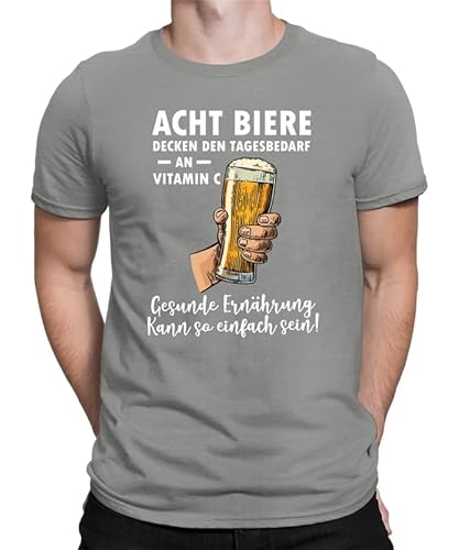 Acht Bier Decken den tagesbedarf an Vitamin C - Lustiges Bier Outfit mit Spruch - Perfekt für Biertrinker, Festivals & Stammtisch Herren Männer T-Shirt von WriteFusion