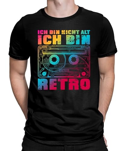 Ich Bin Nicht alt ich Bin Retro Bunt - Iustiges 80er Jahre Outfit mit Retro Spruch – Perfekt für Mottoparty, Festival & Vintage Fans – Neon Look im Oldschool Style Herren Männer T-Shirt von WriteFusion