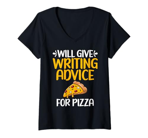 Damen Gibt Schreibratschläge für Pizza-Liebhaber T-Shirt mit V-Ausschnitt Damen Gibt Schreibratschläge für Pizza-Liebhaber T-Shirt mit V-Ausschnitt von Writer Gifts & Writing Gifts